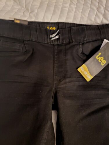 LEE Boys Black Pull On Straight Tapered Fit Stretch Jeans W)Drawstring-Med 10-12 - Picture 6 of 9