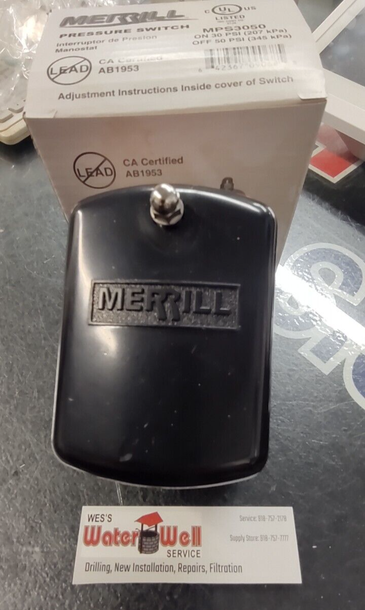 New Merrill 30/50 Pressure Switch for Water Well Tank Installation eBay
