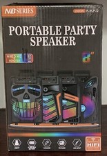 new NB Series 8 Inch Wireless Portable Party Speaker  Wired Mic  Remote, black