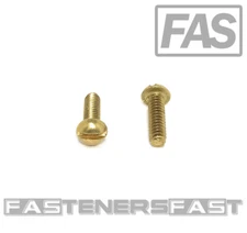(100) 6-32x1/2 Brass Slotted Round Head Machine Screws #6-32 - Solid Brass