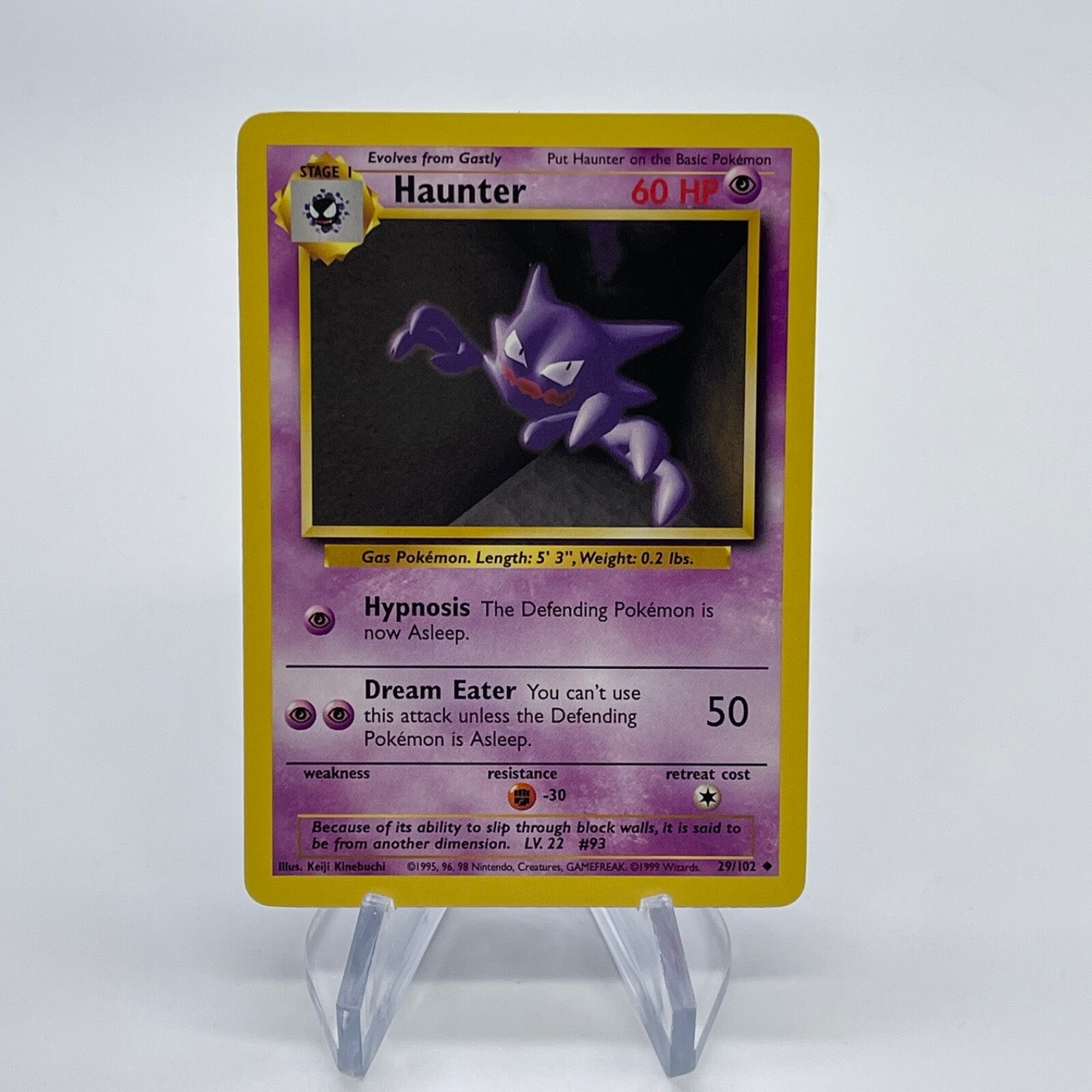 Haunter 29/102 - Uncommon 1999 English Base Set Pokemon Card - Near Mint NM & LP