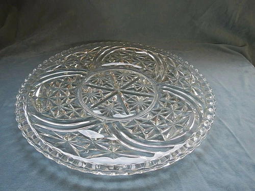 Vintage Anchor Hocking Stars and Bars Torte Plate 12.75"