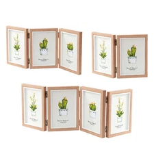 Three-Fold Solid Wood Photo Frame Ornaments Creative Simple Home Desktop Crafts