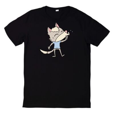 Little Wolf Howls Full Moon On T Shirt