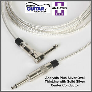 Analysis Plus 15ft SILVER Oval ThinLine Guitar/Bass Cable - Straight/Straight