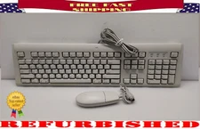 VINTAGE APPLE MAC ADB KEYBOARD M2980 & DESKTOP BUS MOUSE II M2706 COMBO OEM EWC