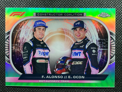 2022 Topps Chrome Formula 1 Fernando Alonso / Esteban Ocon Constructor Coalition
