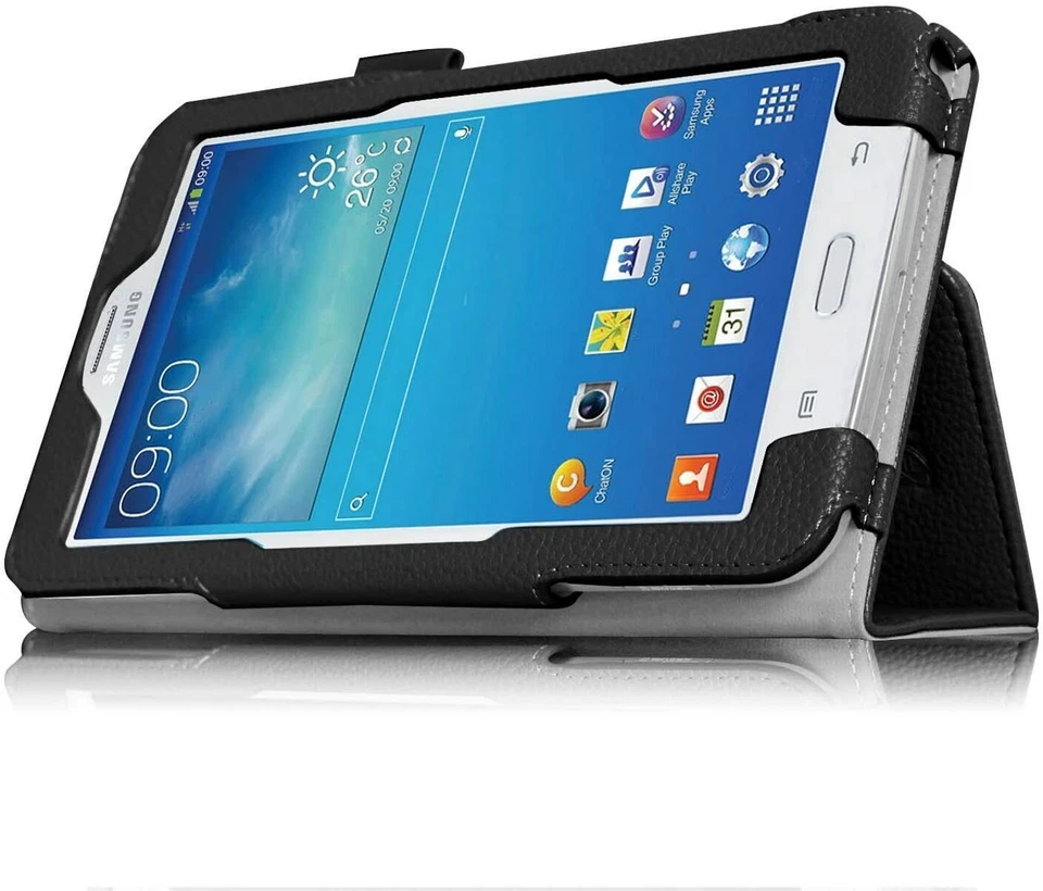 Funda tipo folio de cuero ajustada con soporte tipo folio para Samsung Galaxy Tab E Lite 7.0 Foto 4 de 4
