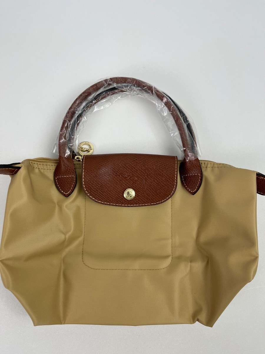 NWT Longchamp Le Pliage Shopping Bag Beige Modele Depose Shoulder Tote Bag