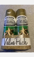 RUST-OLEUM GOLD GLITTER SPRAY PAINT 2-PACK BRAND NEW SEALED CHRISTMAS YULETIDE