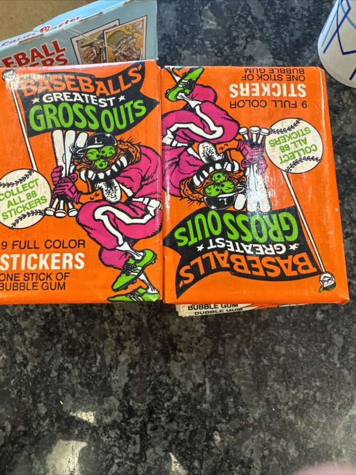 Baseballs Greatest Gross Outs Trading Cards Stickers 1988 Leaf Lot 25 Wax Packs eBay