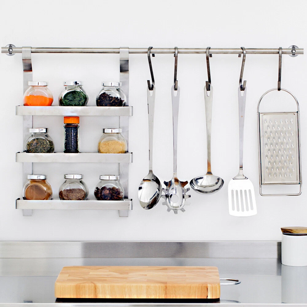 Stainless Steel Wardrobe Pipe Metal Holder Zinc Alloy Hanging Rods Accessories