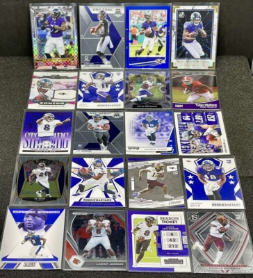 Lamar Jackson Football Cards 5-Pack - Baltimore Ravens Trading Card Gift Set With Wristbands