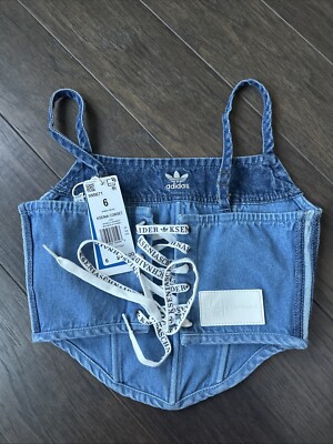 adidas デニムビスチェ Genuine Adidas X KSENIASCHNAIDER Denim Corset -Blue Jean / IW5671