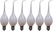 6-Pack, Silicone Dipped Candle Light Bulbs, 7 Watt, Longer Life Country Style
