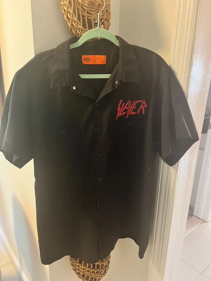 Camisa de trabajo Dickies 2004 Slayer Tour abotonada.  Talla XXL Foto 3 de 3