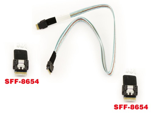 Cordon Minisas SFF-8654 For SFF-8654 - SAS 4.0 - Armored - Length 50cm