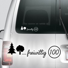 freiwillig 100 Tempo Spruch 20cm Autoaufkleber B119 Caravan Wohnmobil Landstraße