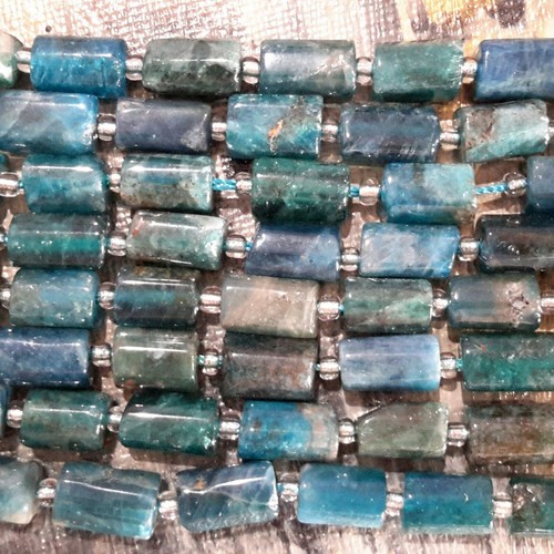 Natural Apatite, Faceted Column, 9-11x6-7x6-7mm, Approx 17pce strand. - Picture 3 of 4