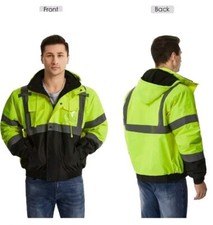 High Visibility Reflective Jackets for Men, Waterproof Class 3 Safety Jacket wit