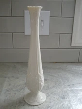 Lenox Tall Rose Bud Leaf Design Vase 11" Tall EUC