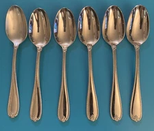 Lenox  18/10 Tudor Bead-agusta Rope Stainless 6 Soup Spoons 7 1/8”(M)
