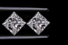 2 Pcs Loose Lab Grown CVD DIAMOND 5.5 mm PRINCESS D Color FL  Certified DIAMOND