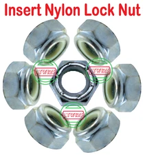(4 Pcs) 12mm - 1.75mm/12mm Nylon insert Hex Lock Nut