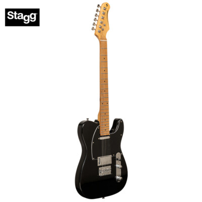 Stagg Vintage Series T-Style Plus Full Size Electric Guitar - Black SET-PLUS BK