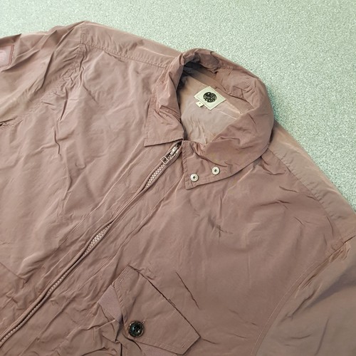 Pretty Green Mens Jacket Large Pink Nude Overshirt Shimmer Casual Mod Liam Field - Picture 2 of 10