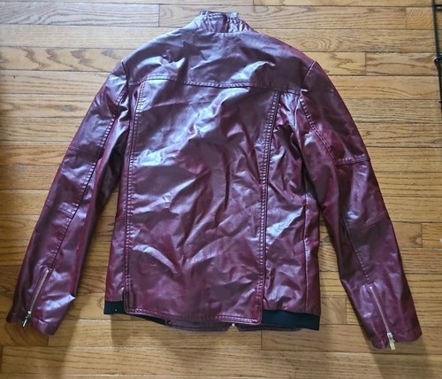 Giacca uomo pelle rosso bordeaux - Foto 2 di 2