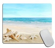 Starfish Beach Theme Mouse Pad, Tropical Sea 9.5"x7.9"x0.12" Inch, TSP23
