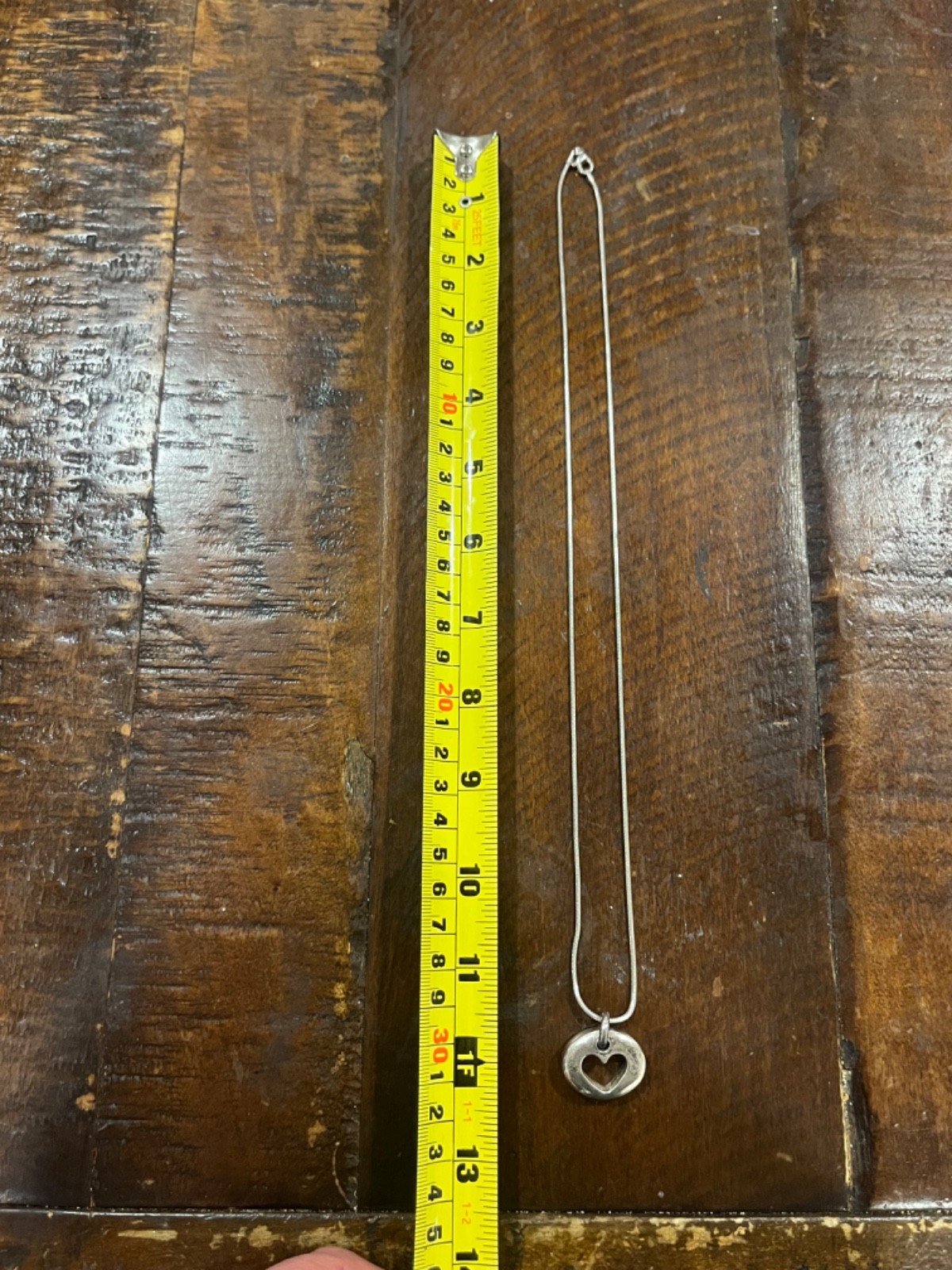 Sterling Silver Solid Cutout Heart Pendant Snake … - image 9