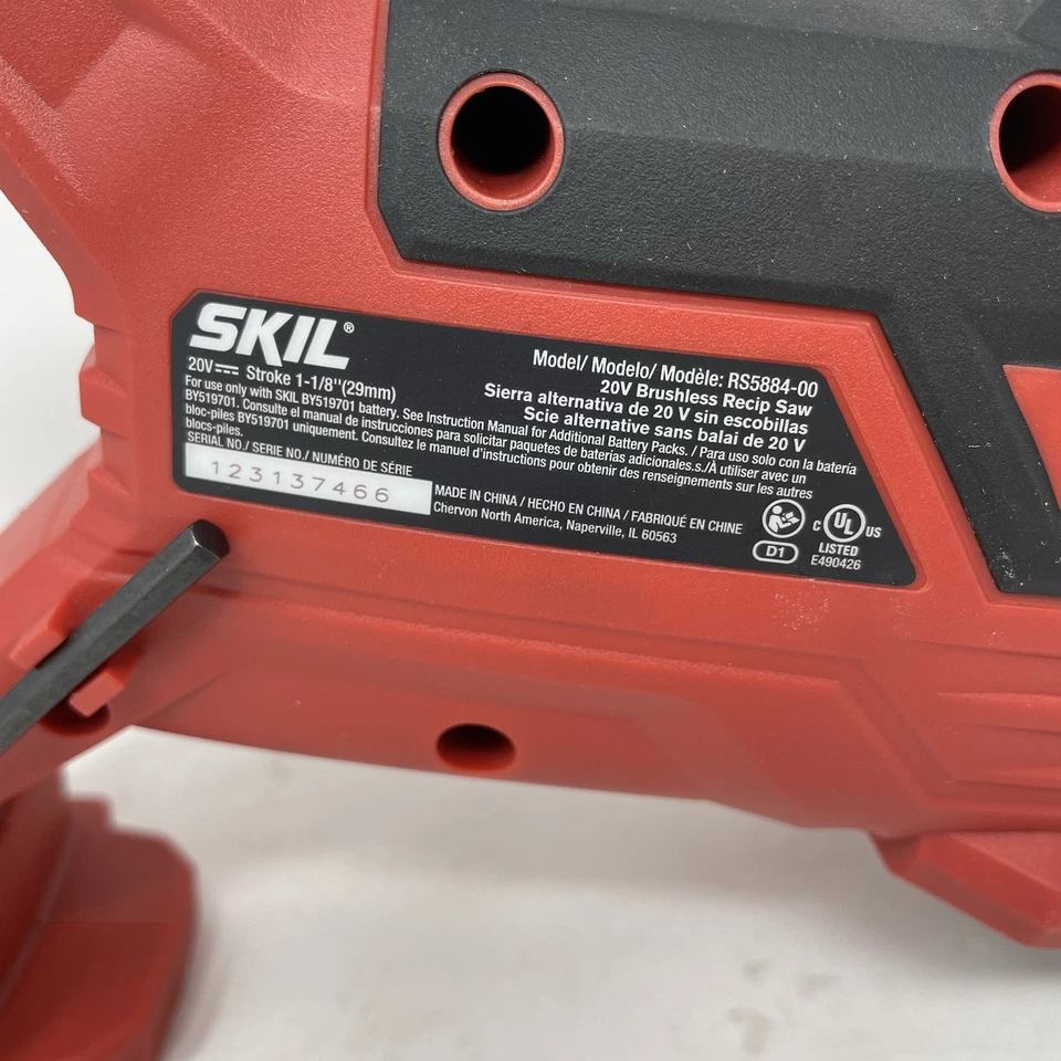 SKIL 20V Volt RS5884-00 Reciprocating Saw Brushless *TOOL ONLY* - Image 4 of 4