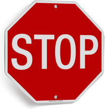 Isyfix Stop Sign Reflective Aluminum   12 X 12 Inch,1 Pack  Street Traffic, Slow