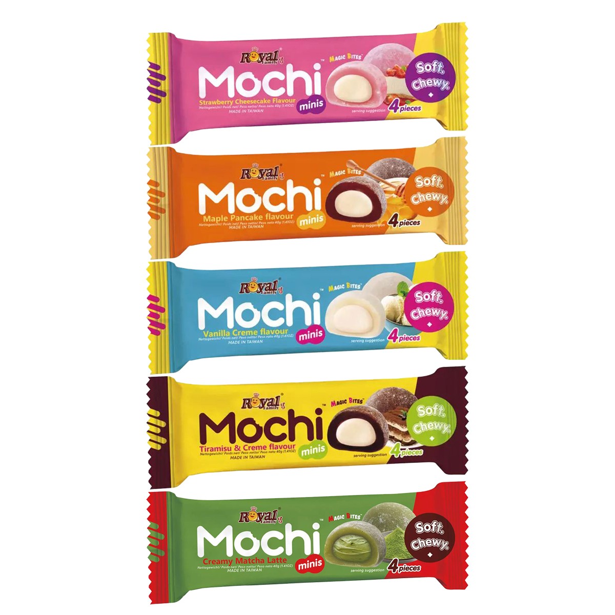 Royal Family Mochi Snackprobierpack Mezcla Suave Chewy 5x40g 200g