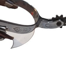 Vintage Metal Cowboy Spur with Leather Straps