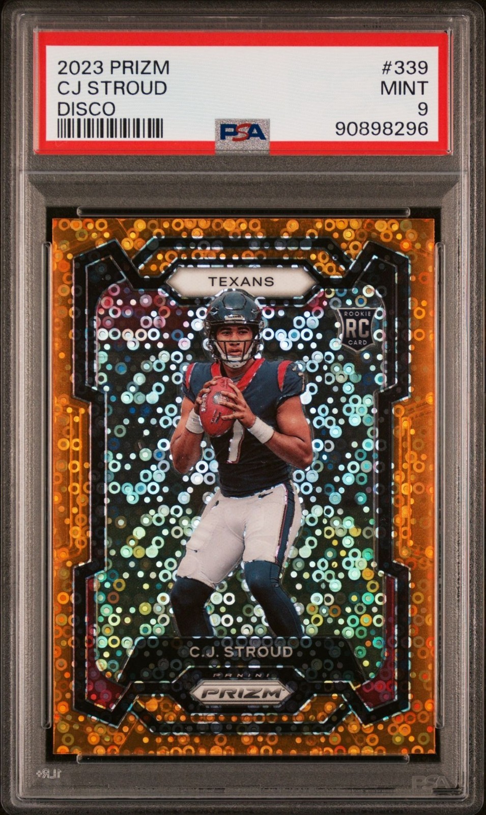 C.J. Stroud 2023 Panini Prizm Orange Disco #339 (RC) PSA 9 - Texans