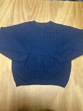 Studio Bill Blass Sweater Mens Size XL Blue Cotton Acrylic Made In USA Grandpa