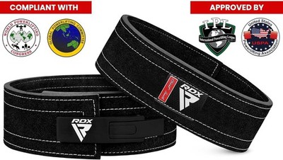 RDX Powerlifting Belt for Weight Lifting IPL and USPA Lever Buckle Medium