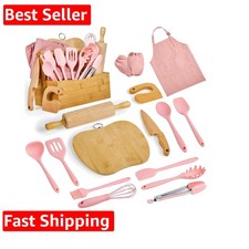 Kids Cooking  Baking Sets Real Little Chef Cooking Utensils Kitchen Set Gift...