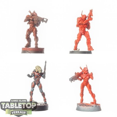 Infinity - 4 x NOMADS: Mobile Brigada - teilweise bemalt