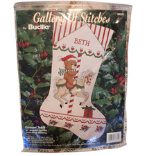 Gallery of Stitches Bucilla new counted cross stitch 33331 Christmas stocking