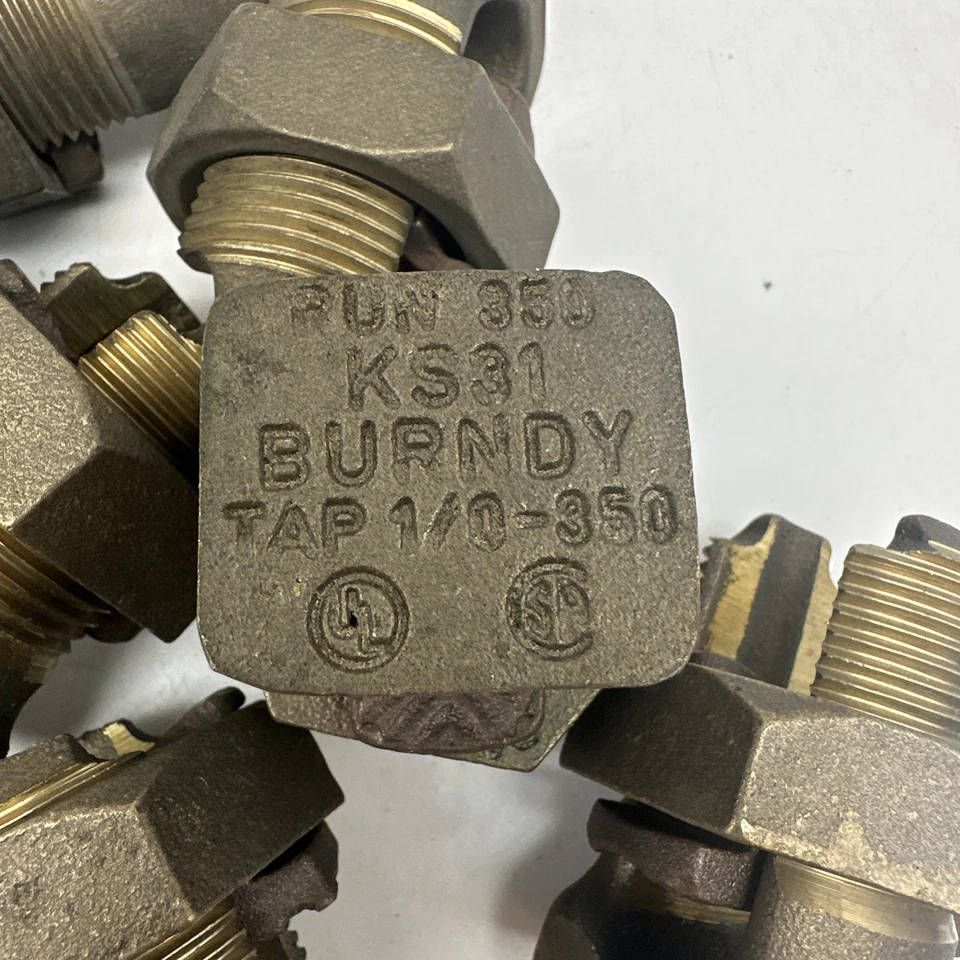 Lot Of 8 Burndy KS31 350 MCM Split Bolt Bronze New Old Stock 1/0-350mcm - Image 2 of 4
