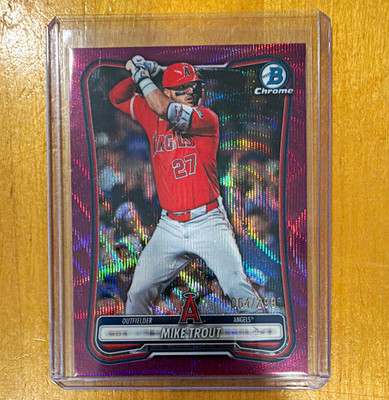 2026 Bowman Chrome Mike Trout Fuchsia Refractor /299 #27 Angels 061/299