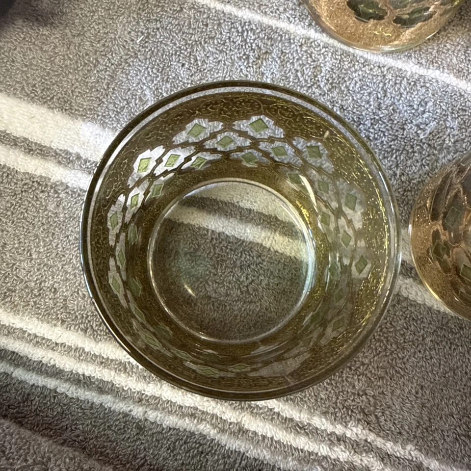 Culver Oro 22K Valencia Bar Cóctel Bola Baja Doble Rocas Vasos Lote X 8 Foto 3 de 4