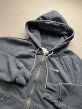 Flint and Tinder Hoodie Mens L Blue 10-Year Full Zip Jacket USA Branded