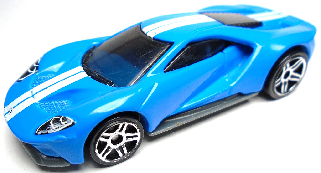 2018 HOT WHEELS HW EXOTICS '17 FORD GT BLUE 1:64 DIECAST 3" CAR W/ WHITE STRIPES