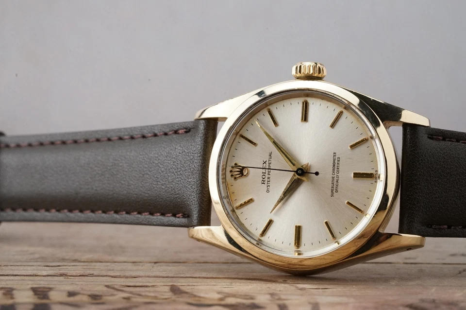 Обслуживаемый винтажный ROLEX OysterPerpetual 6634 34 мм крышка золото cal.1560 c1959 #1435 - Изображение 4 из 4