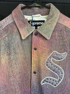 Supreme Pebbled Leather Varsity Jacket - Size XL - Perfect